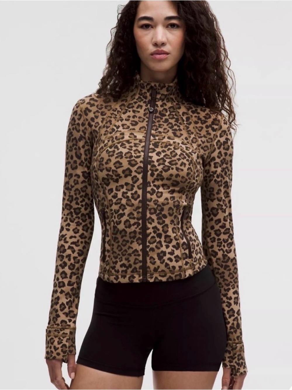 Lululemon Leopard Print Zip-Up Athletic Jacket - Brown